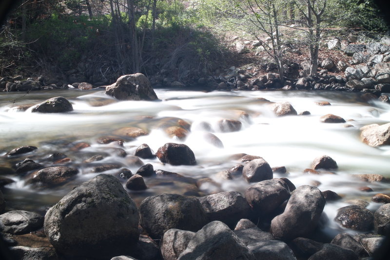 Approaching Happy Isles in the Merced River.