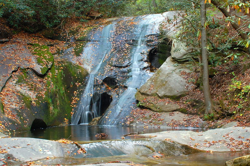 Widows Creek Falls, Stone Mountain State Park, on MST Segment 6. Photo by Joe Mickey.