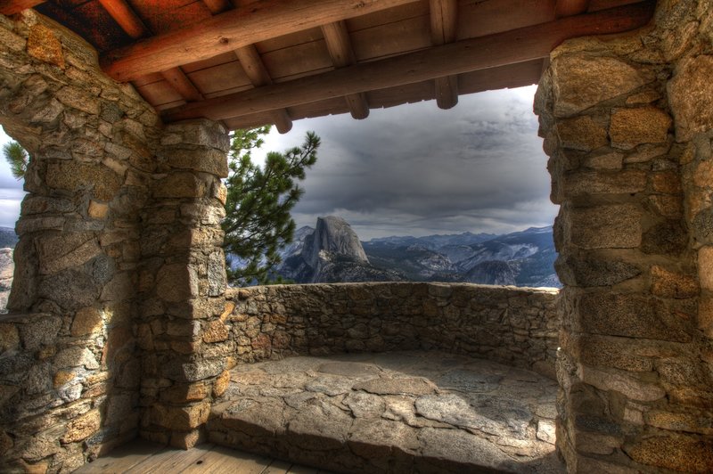 View of Half Dome from the picnic shelter.