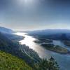 Westward facing view of the Columbia River from the Munra Point Trail (Oregon on the left, Washington on the right).