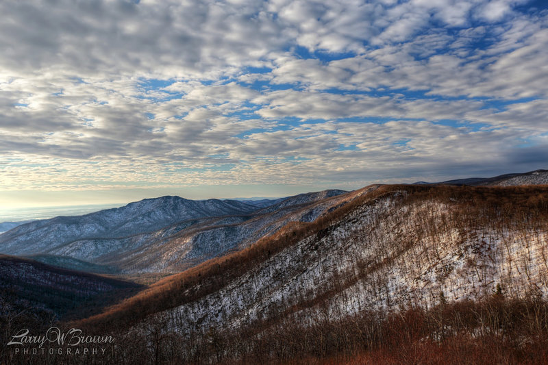 Winter morning view from The Pinnacles Overlook.