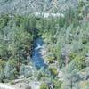 A view of the Tuolumne River as it makes its way below the dam in the spring as water was being released.