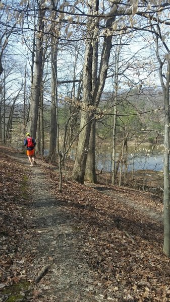 Start of the Siltstone Trail, with the man-made lake in the background.