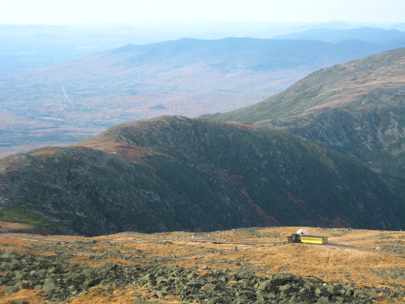 The Cog Railway from the summit.