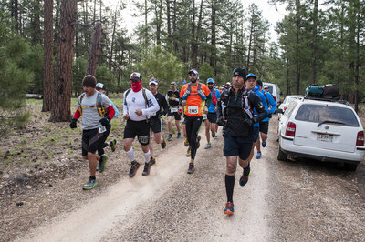 Near the start line.