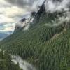 Little Si looking at Mt. Si through a break in the clouds.