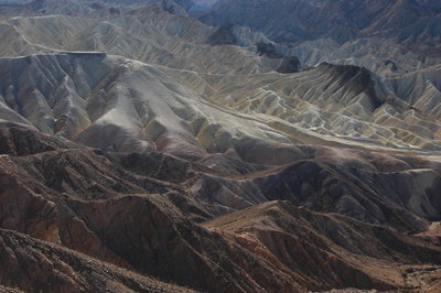 View of Zabriskie Point from the Red Cathedral Canyon Trail.