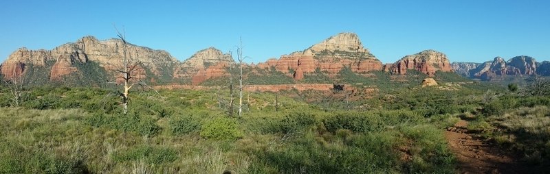 View looking north when reaching the top of the climb on Brin's Mesa Trail.