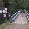 Briggs Creek bridge and Illinois River Trail #1161 trailhead. Permit boxes have no permits and no bottoms!