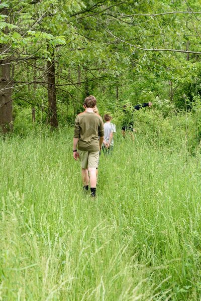 Walking along the Upland Trail.