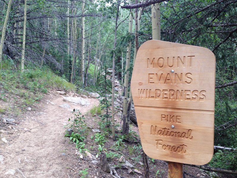 Entering the Mount Evans Wilderness.