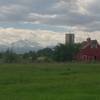 Longs Peak and Mount Meeker behind the Agricultural Heritage Center.