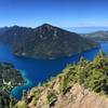 View of Lake Crescent and Pyramid Peak from Storm King Trail.