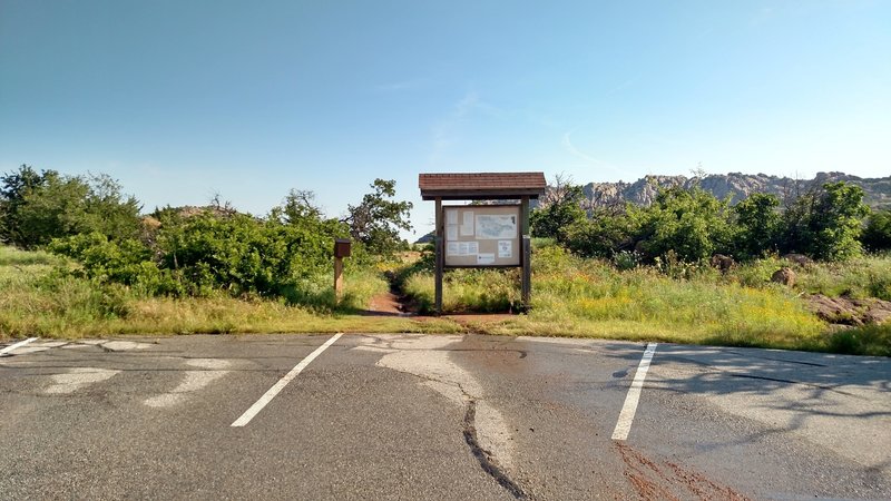 The south trailhead parking lot.