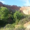 Final sandstone alcove before climb to the top of the mesa.