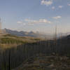 Looking south towards the Garden Wall from the high point of the trail on Flattop Mountain.