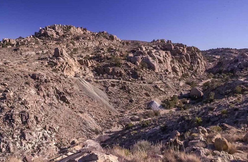 View of Desert Queen Mine and its tailings.