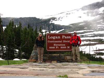 At the Continental Divide prior to hiking the Highline Trail.