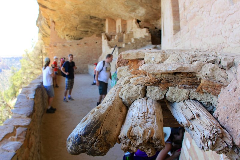 Logs to support at the Balcony House Cliff Dwelling.