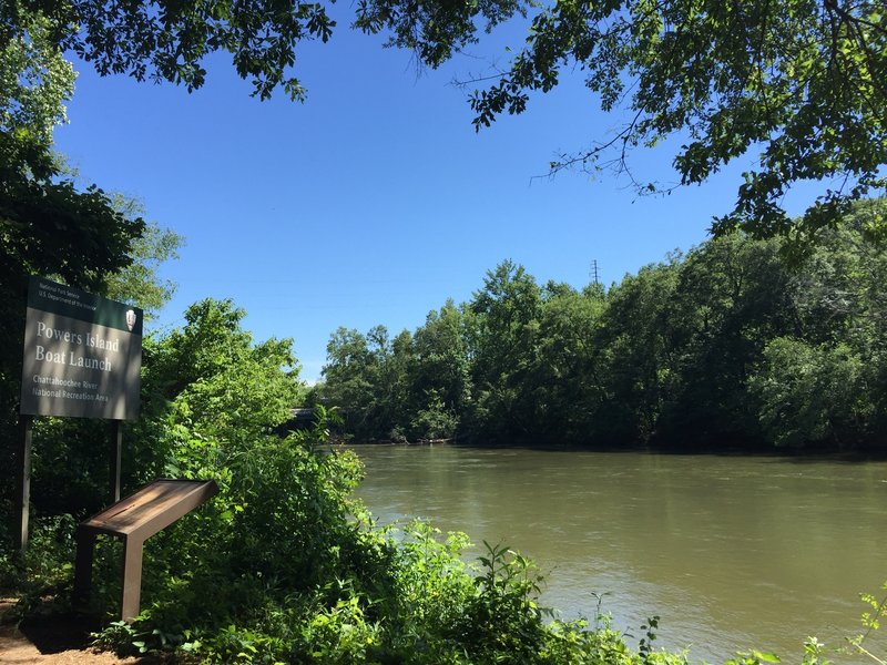 The boat ramp at PI 3. View from the park bench just above the stairs down to the water.