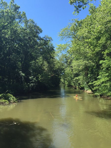 View from the bridge over to Powers Island.