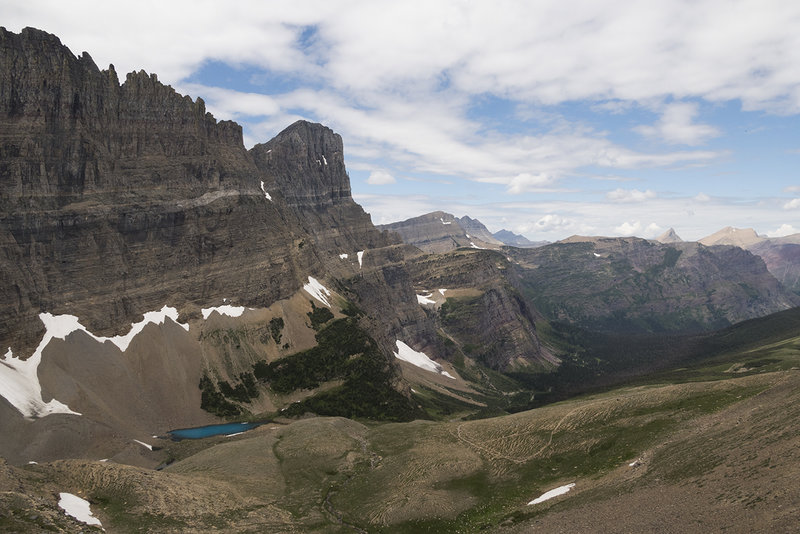 Coming down from Piegan Pass on the north side heading to Many Glacier.