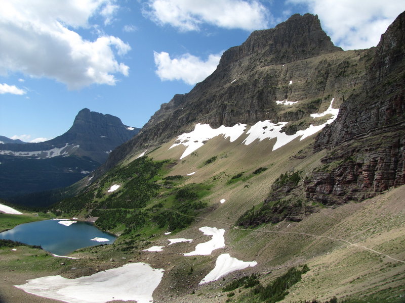 Switchbacking Ptarmigan Wall above Ptarmigan Lake near the tunnel. with permission from phil h