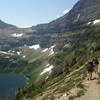 Heading down Pitamakan Pass toward Oldman Lake.