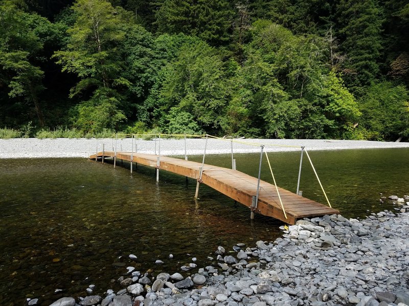 One of two seasonal bridges placed by the hardworking trail crew at Redwood National Park. It's a great alternative!