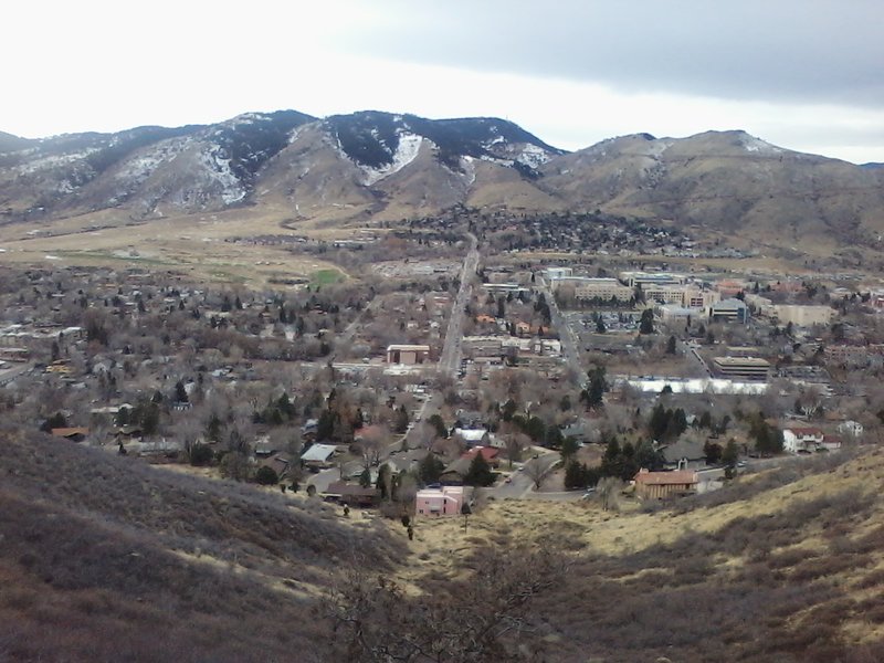 Looking back at trail from top, facing west.