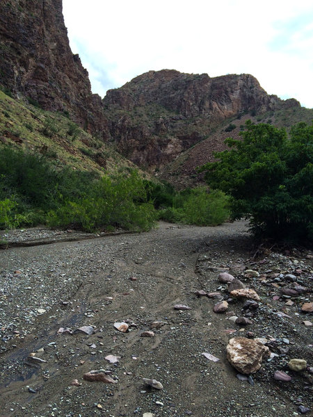 Trail along the pour off.