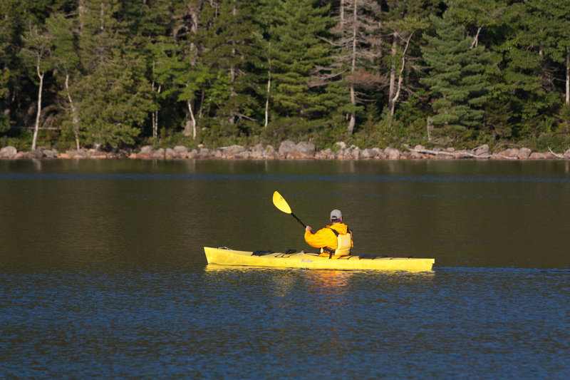 Kayaking on Jordan Pond.