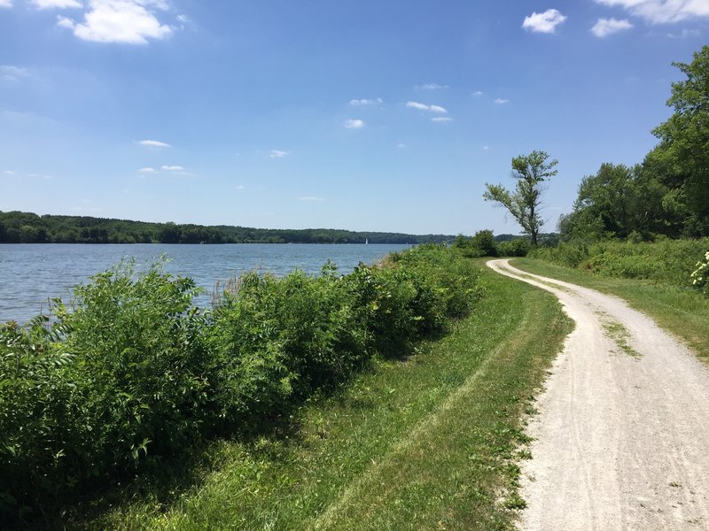 Trail along the shore of Lake MacBride.