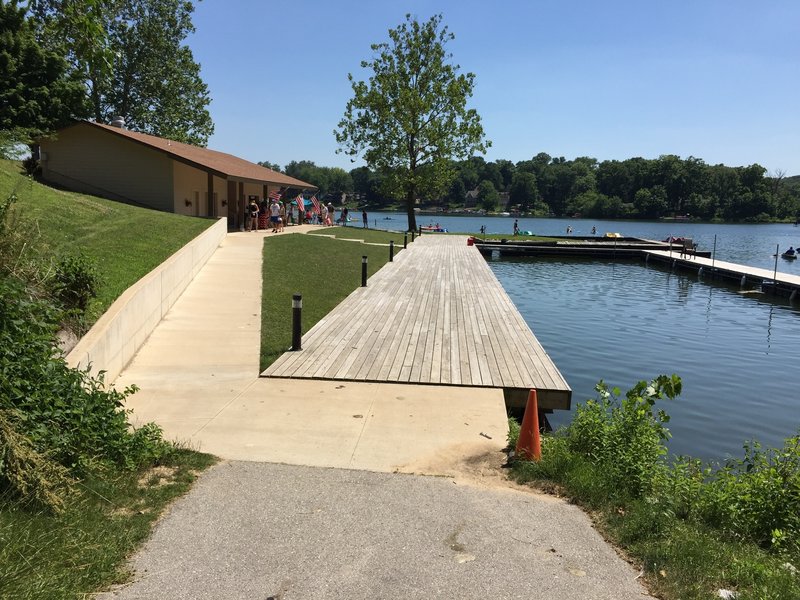 Lake MacBride beach concession area at the northeast end of the trail.