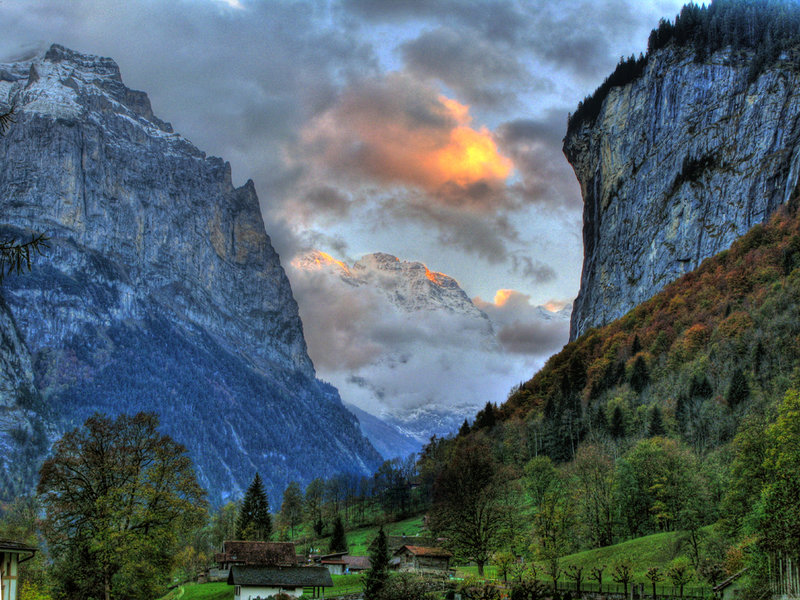 Twilight clouds on Lauterbrunnental. with permission from wx https://www.hikingproject.com/user/7127754