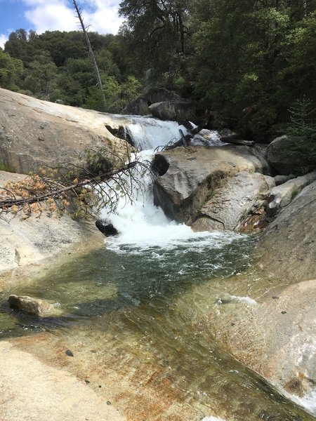 Freezing water flowing down the slides at Angel Falls.