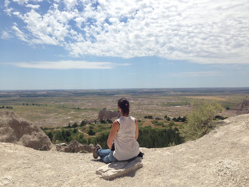 The beautiful prairie view seems particularly surreal when it opens up unexpectedly out of the Badlands landscape.