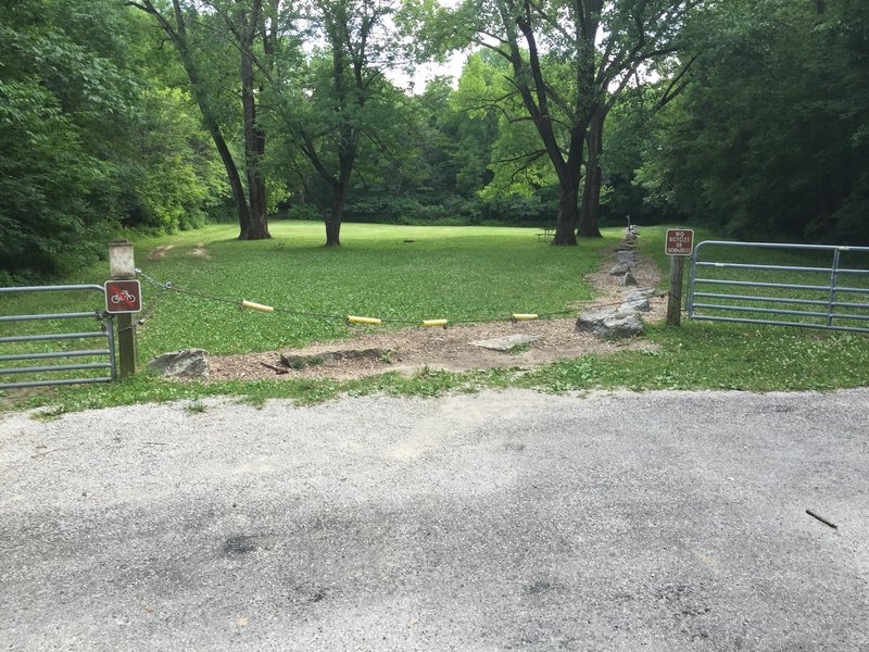 The view from the trailhead. The Triangle Trail to the right. Bird Blind Loop to the left.