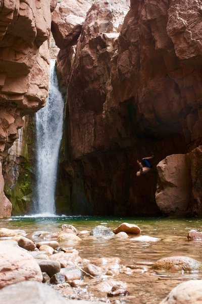 40 foot waterfall at the end of the trail.