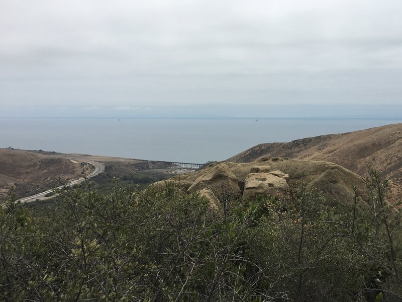 Gaviota Beach, at railway bridge, 101 motorway on left.