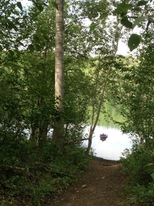 Fishing in Long Lake, just off the Long Lake Loop Trail.