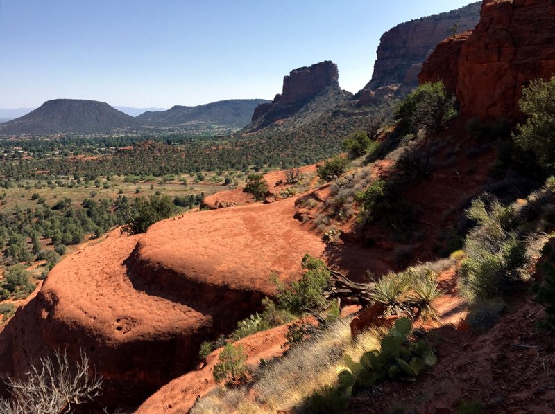 Across the valley.