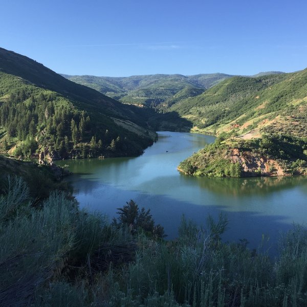 Beautiful Causey Reservoir from the Skintoe Trail.