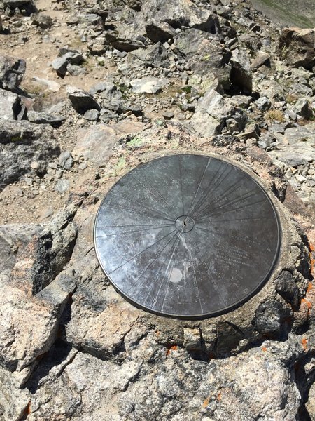 Medallion at the summit.