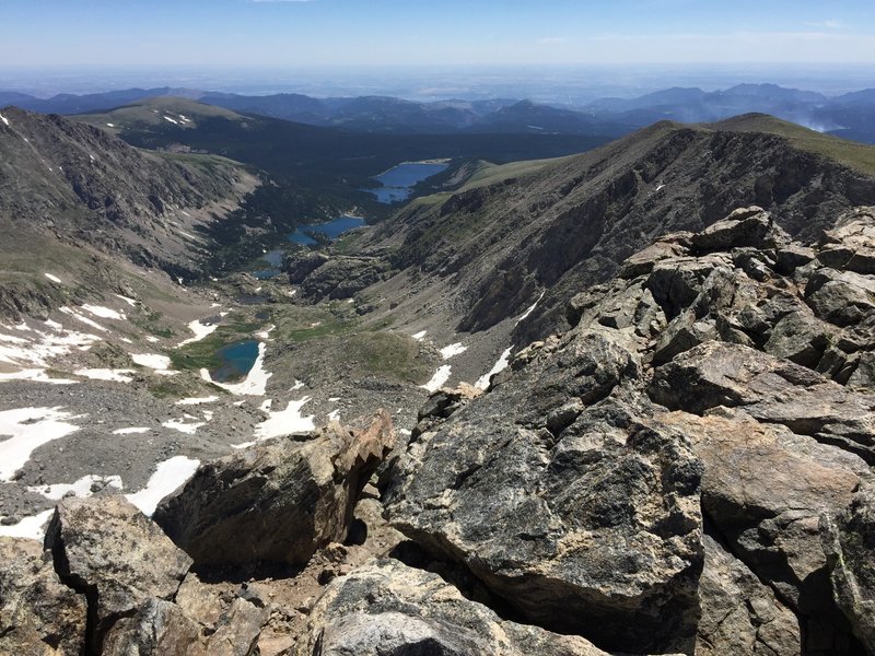 Facing east on the summit,