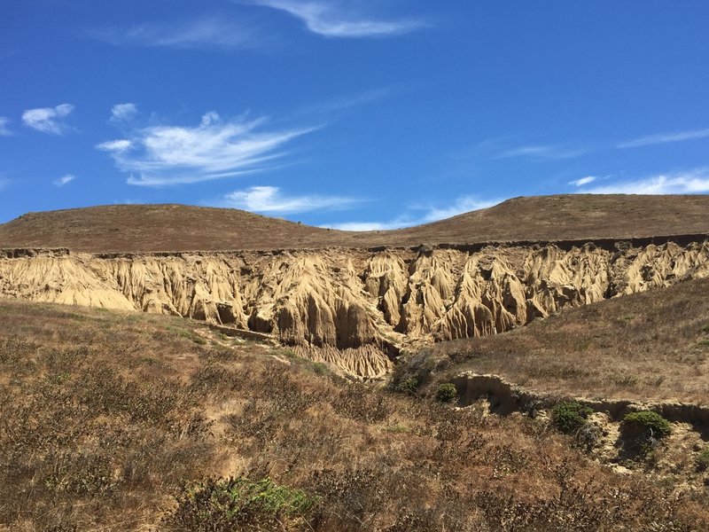 A neat geologic feature on the cliffs above the ocean.