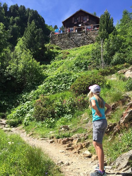 Checking out the Chalet du Glacier Bossons.