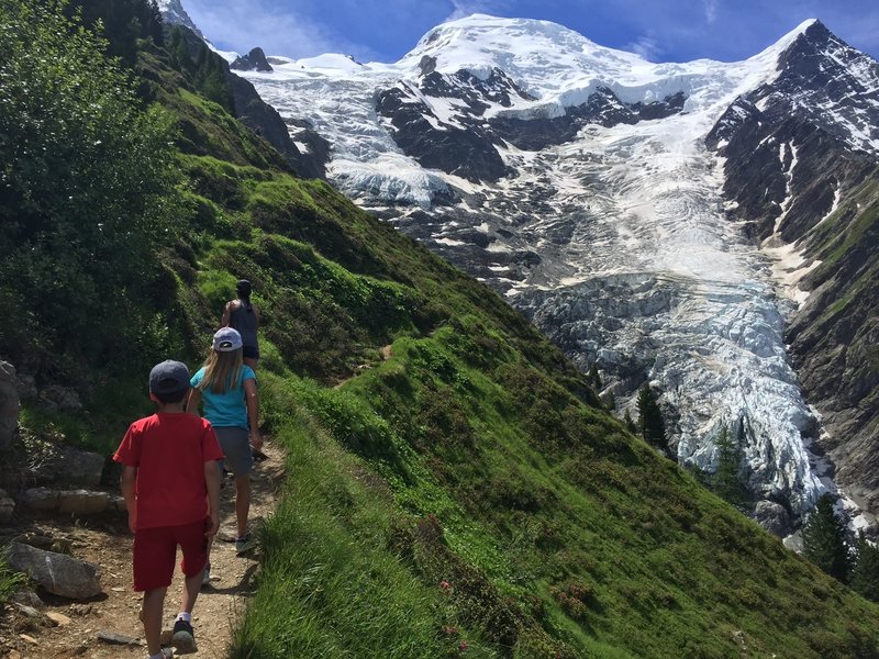 Staring down the glacier.