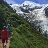 Staring down the glacier.