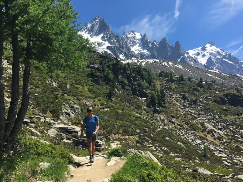 The Aiguille du Midi looming HIGH above.